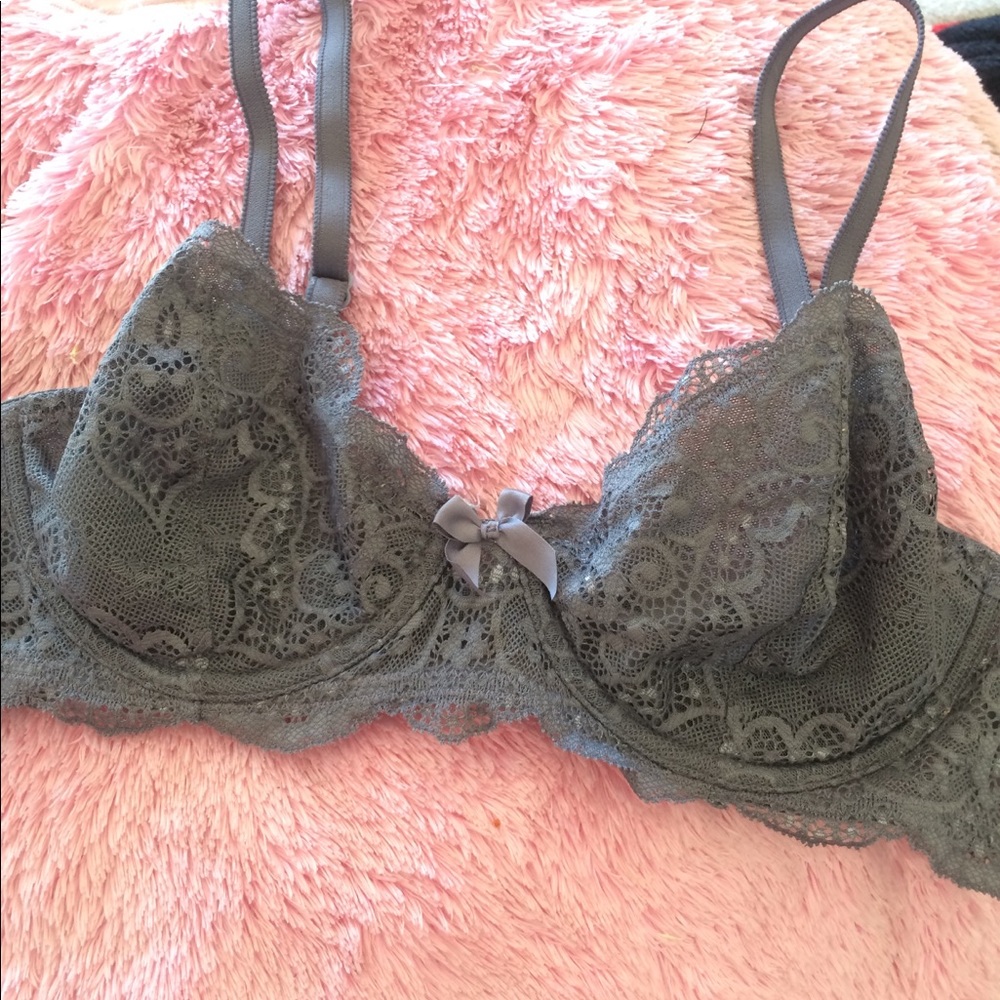 Sexy Gray Lace Bra